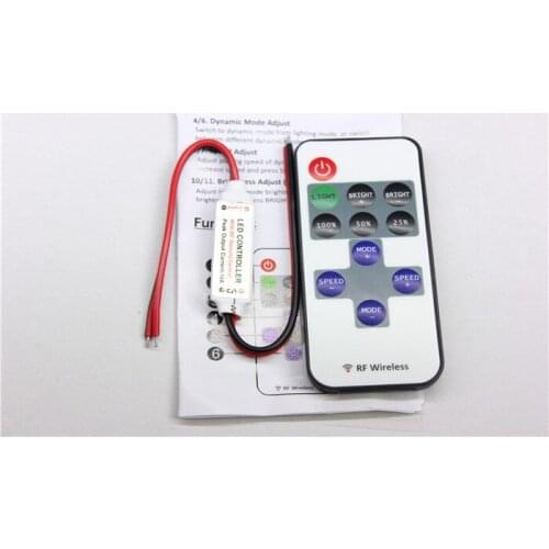1/2/5/10pcs DC12V 24V Mini Led Dimmer Remote Controller RF Wireless 6A to Control Single Color Led Strip Light SMD3528 5630 5050