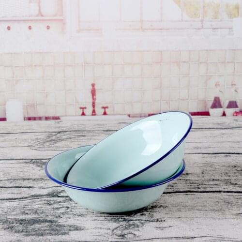 14cm enamel bowl, deep bowl, enamel bowl, thickened bowl