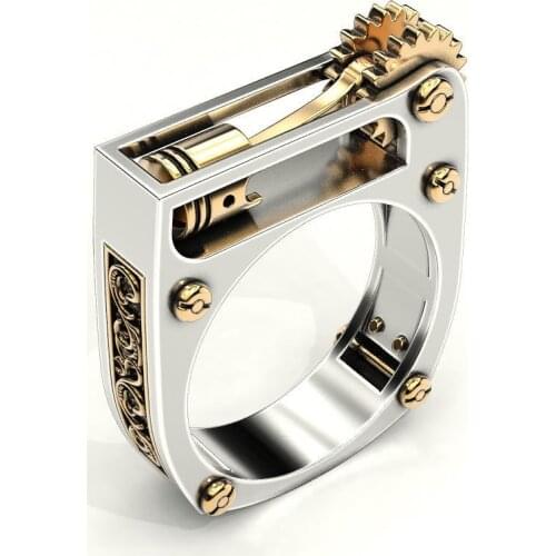 Fashion Jewelry Tension Setting Round Zircon Rings for Men Women Gold-Color Stainless Steel Ring for Parties