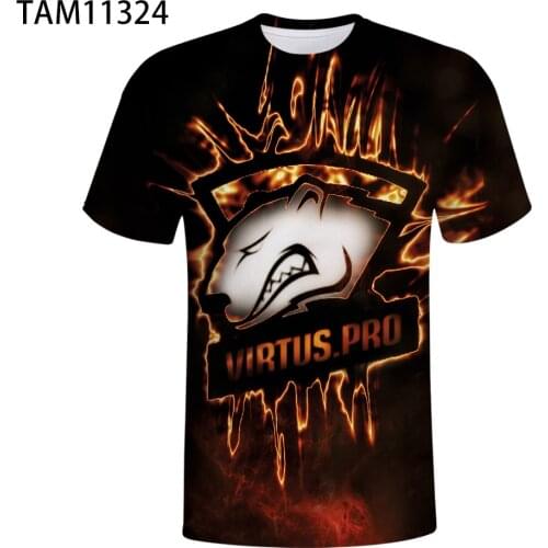 Anime 3D Printing New Virtus.pro Team Street Fashion Mens Clothing Hip-Hop Sweat-Absorbent Comfortable Top O-Neck T-Shirt