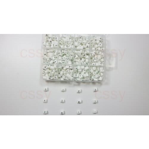 Freeshipping 0.5mm2 -10mm2 12 different number 0-9 + - print cable marker sleeving set