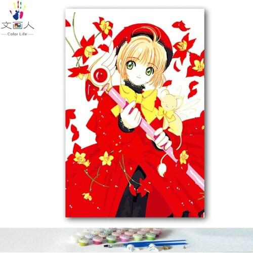 DIY colorings pictures by numbers with colors KINOMOTOSAKURA Variety Sakura picture drawing painting by numbers framed