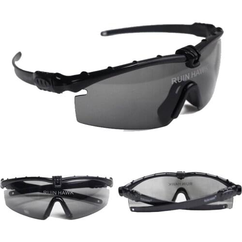 Outdoor Cycling Glasses Tactical Sunglasses Fishing Cycling Googles Militray Airsoft Shooting UV Protection Men Glasses 3 Lens