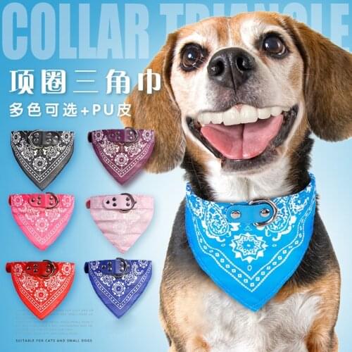 7 Color Cat Dog Collar Saliva Towel Dual-use Small Dog Teddy Pet Supplies Retro Ethnic Style