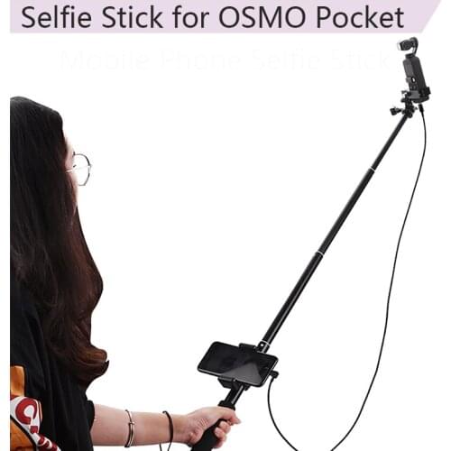 Outdoor Extension Pole Selfie Stick for DJI OSMO Pocket 2 Handheld Gimbal Phone Mount Clip Holder Extender Cable Accessory