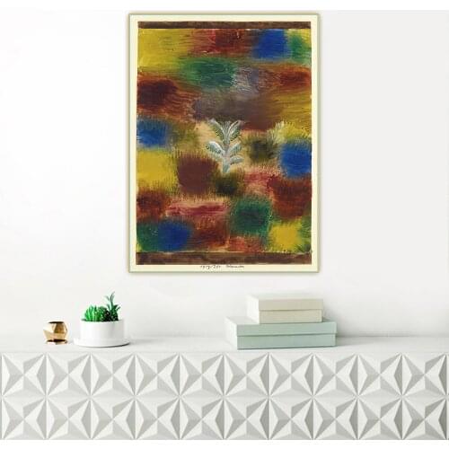 Paul Klee《Little Tree Amid Shrubbery》Canvas Art Oil Painting Aesthetic Artwork Picture Hanging Decor Home Living Room Decoration