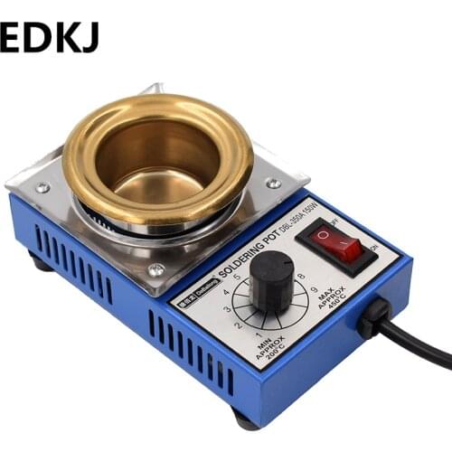 Solder Pot Tin Melting Furnace 220V 300W Thermoregulation Soldering Desoldering Bath 50/80/100MM 200~450 Centigrade UK Plug