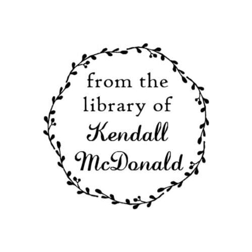 Custom Embosser Library Stamp,Personalized From the Library of with wreath Embosser,steel embosser,stamp, design your own logo