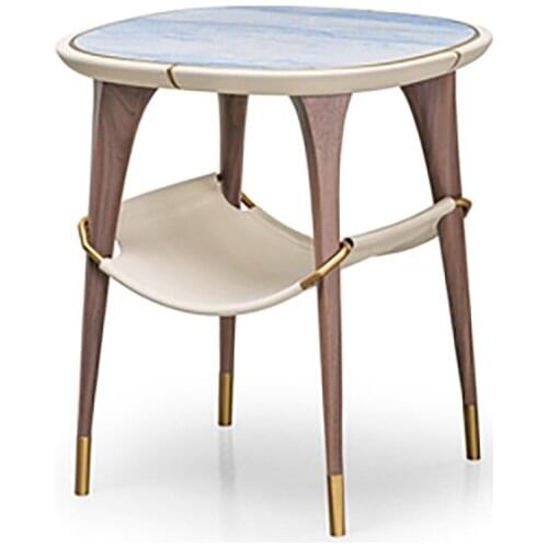 Postmodern light luxury Italian leather sofa villa large apartment living room combination minimalist American leather art