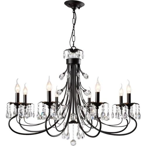 Modern Crystal Chandelier Black Home Lighting Dinning Room Nordic Chandelier Decoration Dinning Room Flush Mount Light Fixture