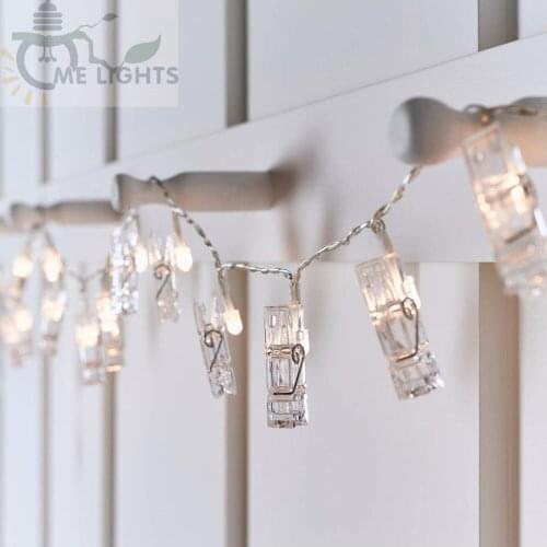 Battery Photo Clip String Lights led Fiary lights gerlyanda Decorative LED Christmas Lights for Party Holiday Decoration Garland