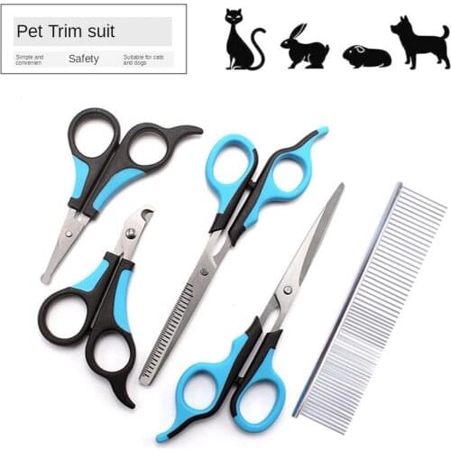 Pet Hairs Trimmer Set Value Combination Grooming Thinning Dog Cat Combs Dogs Cats Hair Remover Cat Nail Clippers Pets Supplies