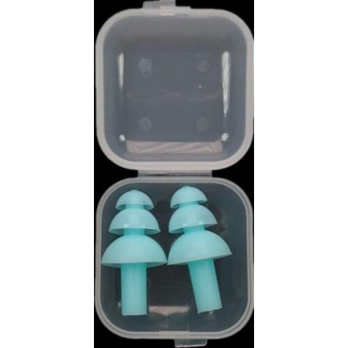 C346 comfortable soft swimming earplugs waterproof earplugs Christmas tree three layers of protective silicone earplugs 9 colors