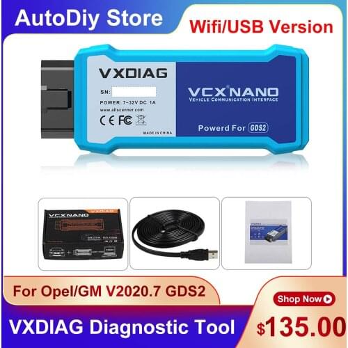VXDIAG VCX NANO For Opel/GM V2020.7 GDS2 TIS2WEB Tech2Win OBD Diagnostic Code Scanner Auto Key Programmer Tools WiFi/USB Version
