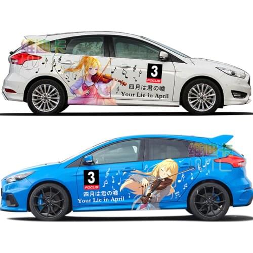Japan Anime Vinyl Car Sticker Your Lie in April Miyazono Cartoon Door Decals Ralliart Rally Stickers On Car Vehicle Accessories