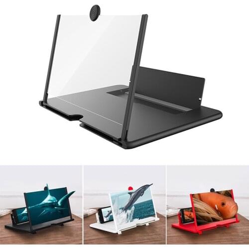 10 Inch 3D Mobile Phone Screen Magnifier HD Video Amplifier Stand Bracket with Movie Game Magnifying Folding Phone Desk Holder
