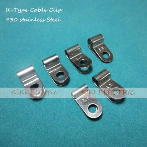 100pcs/lot R type Stainless Steel Cable Clip/Wire Holder 6.4mm Matel Cable Clamp