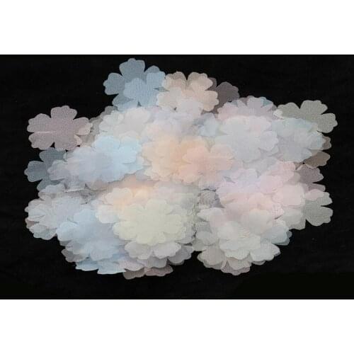 100Pcs Chiffon Flower Patches Sew Patch Sticker Applique Badge for Dress, Hat, Shoes, Jeans, Assorted