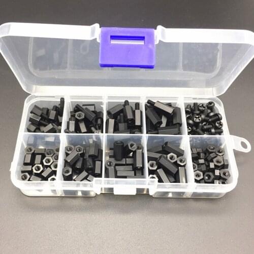 240Pcs/lot M3 Female Male Hex Nylon Standoff Spacer Column For PCB Motherboard Fixed Plastic Spacing Screws Set