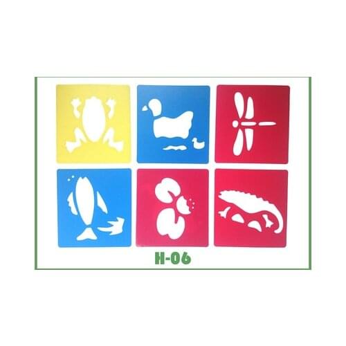 6PCS/SET Animals and insects Creative DIY Stencils School Supplies Hollow Out Drawing