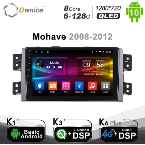 6G+128G QLED Android 10.0 for Kia Mohave 2008 - 2012 Car autoradio Multimedia Video Audio GPS Radio Player Head Unit 1280*720