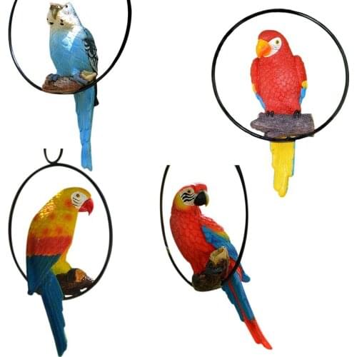 Promotion! Simulation Resin Parrot Home Decoration Handicrafts Creative Animal Bird Model Garden and Wedding Decoration Gift