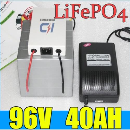 92V 40AH LiFePO4 Battery Pack ,4000W Electric bicycle Scooter lithium battery + BMS + Charger , Free Shipping