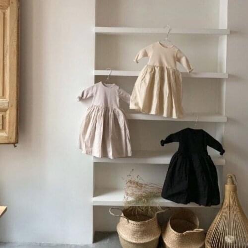 MILANCEL 2021 Spring girls dress kids A line dress Japan style girl clothes patchwork long dress for girls