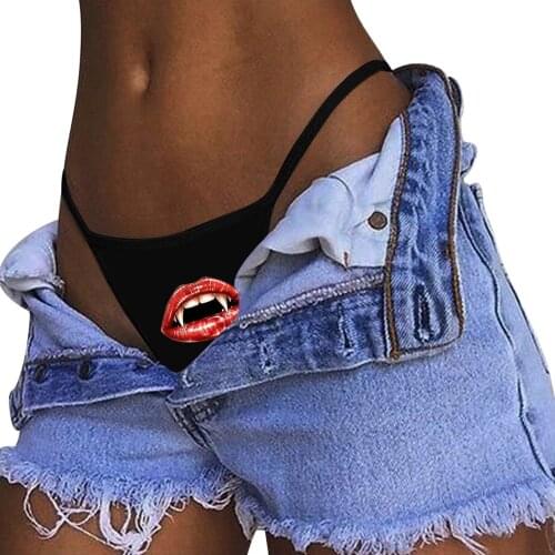 Cotton Sexy Thongs Women Sex Lingerie Sexy Low Waist G strings Seamless Briefs Knickers Funny Printing Panties Female Underwear