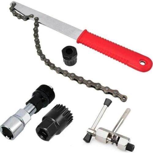 Bike Cassette Removal Tool With Chain Whip And Auxiliary Wrench Sprocket Removal Tools Sprocket Remover Bicycle Repair Tool Sets
