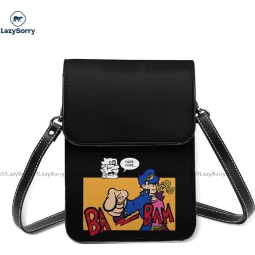 Jojo Bizarre Adventure Shoulder Bag Work Leather Mobile Phone Bag Woman Gifts Funny Bags