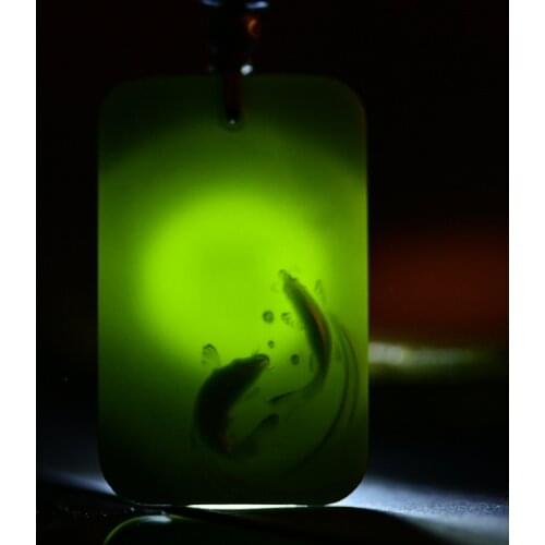 Natural Xinjiang hetian black green jade pendant fish jade necklace necklaces women pendants jade jewelry customized