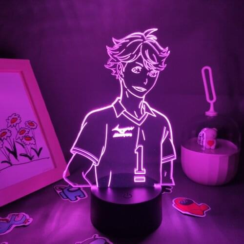 Lava Lamp Anime Haikyuu Figure Toru Oikawa 3D LED RGB Night Lights Gifts for Friends Otaku Bedroom Table Home Manga Decoration