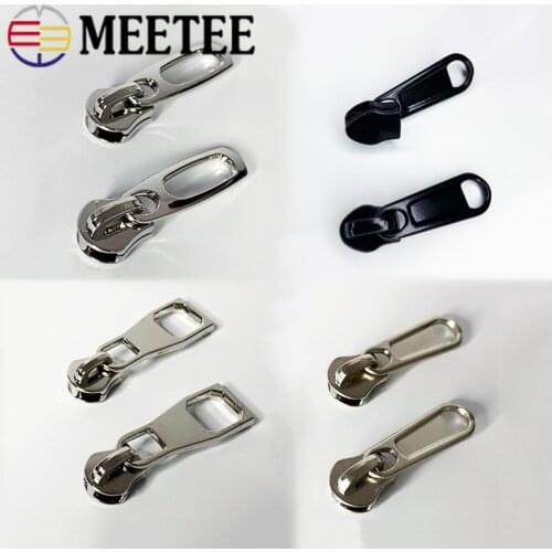 Meetee 20pcs 3# 5# Zipper Silder for Nylon Resin Zips Head Jacket Bags Zip Repair Kit DIY Custom Luggage Tent Slider Accessories