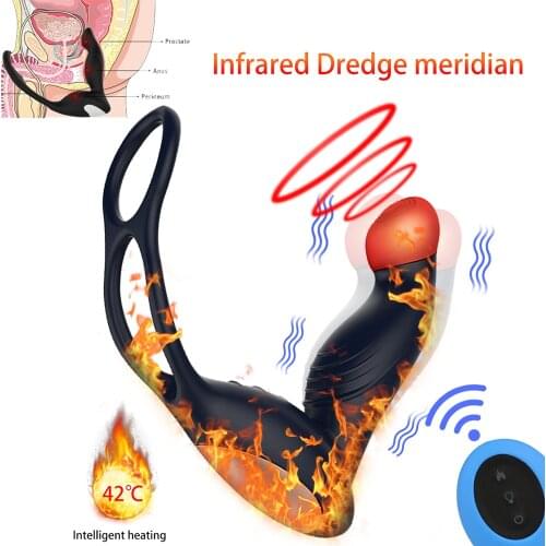 Male Prostate Massage Vibrator Anal Plug Silicone Waterproof Massager Stimulator Butt Delay Ejaculation Ring Toy For Men