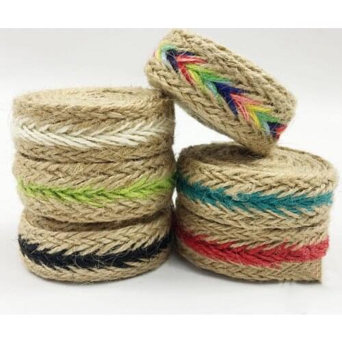 Winding Hemp Rope 20mm Wide And Black And White Color Jute Handmade Diy Decoration Material Webbing 13 Meters