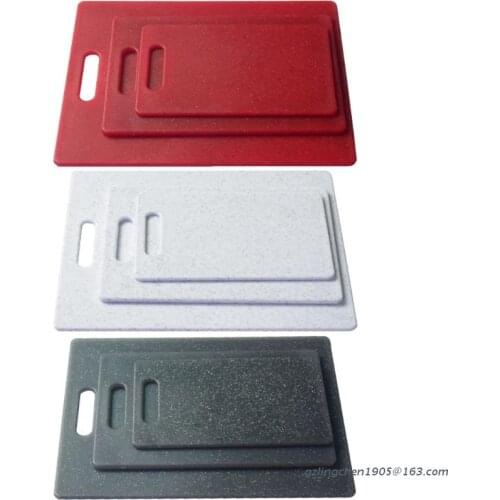 P8DE 3Pcs Plastic Imitation Marble Appearance Cutting Board Kitchen Food Safe PP Material Thick Chopping Plate with Handle