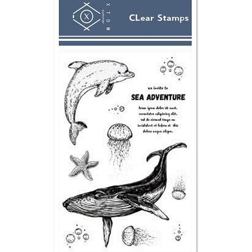 11*16cm undersea world Transparent Clear Stamps / Silicone Seals Roller Stamp for DIY scrapbooking photo album/Card Making
