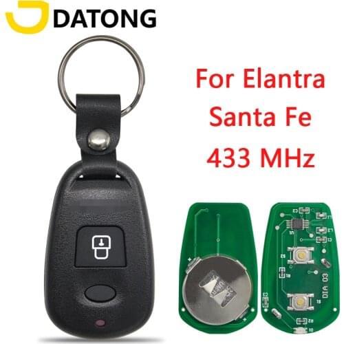 Datong Wolrd Remote Control Car Key For Hyundai Elantra Santa Fe 1999 2000 2001 2002 2003 433MHz Replacement Smart Key