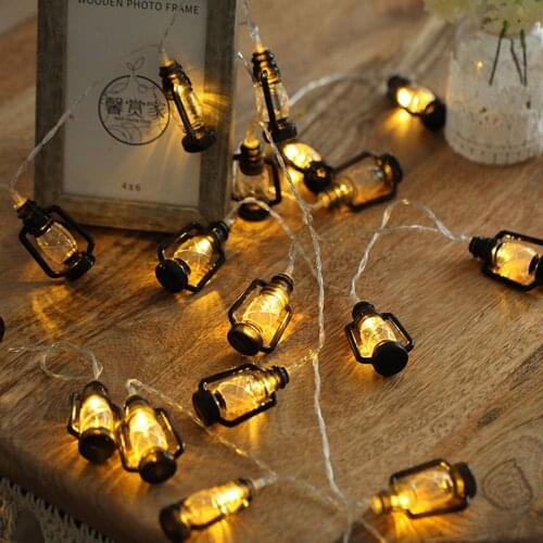 Christmas Fairy LED Kerosene Lamp Lantern Hanging Light String for Wedding Halloween Bar Home Party Indoor Outdoor Decoration