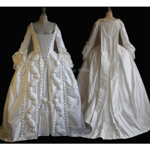 Tailored!Royal White taffeta French Duchess Civil war Theatre Southern Belle DRESS Tartan Victorian Colonial dresses HL-289