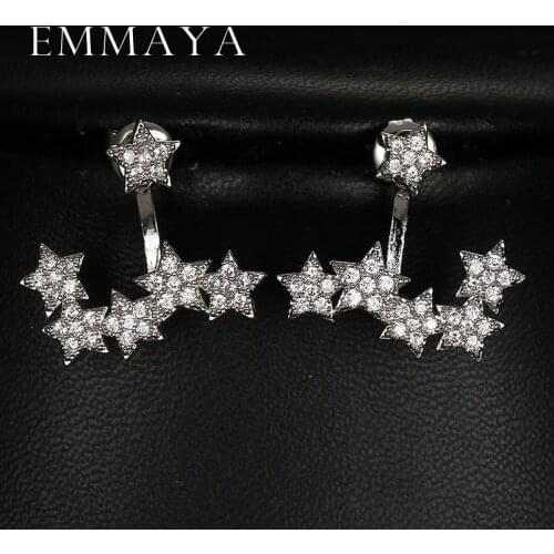 Emmaya Cute Shining Six Prong Setting CZ Crystal Star Earrings Fashion Crystal Jewelry for Women Boucle D'oreille