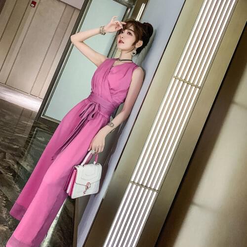 2 piece sets womens chiffon top casual high-waisted wide leg pants two-piece suit trend 2021 Summer New Womens Fashion OL