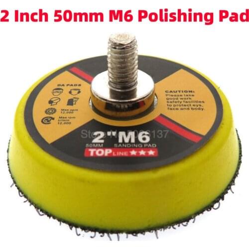 1x 2-Inch 50mm M6 Car Polisher Grinder Wheel Sander Paper Disc Auto Polishing Machine Tool Pneumatic Tray Self-adhesive Pad