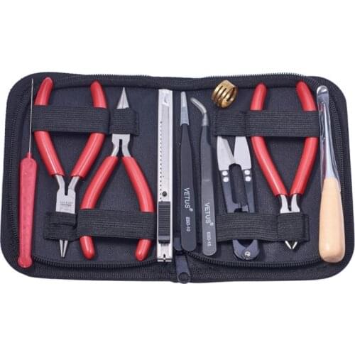 1set Jewelry Tools Equipment For Jewelry DIY Making Repair with Plies Scissor Beading Tweezers and Pins ,155x110x32mm F80