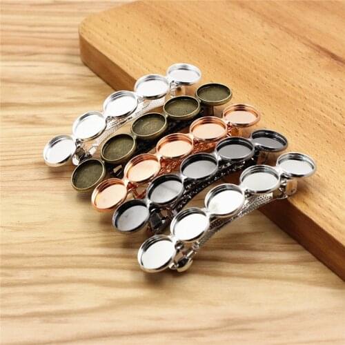 Fit 12mm Round Cabochons 5 bases Hairpins Blank Cabochon settings Hair Snap Clips Accessories For DIY Hairpins 10pcs K05110