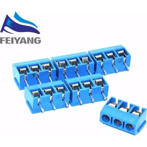 100PCS 3 Pin Screw Terminal Block Connector 5mm Pitch 5.08-301-3P 301-3P 3pin