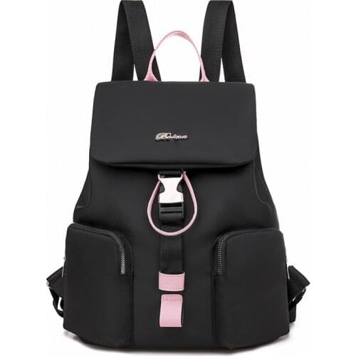 2021 Spring New Korean Leisure Anti Theft Series Womens Backpack Simple Arts Oxford Students Large Capacity Travel Black Khaki