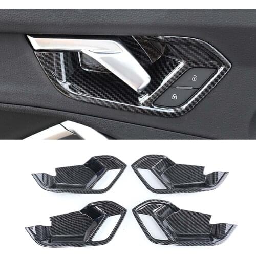 4Pcs/set Car Interior Door Handle Bowl Decoration Cover Bezel Trim For Audi Q3 2019 Car Styling