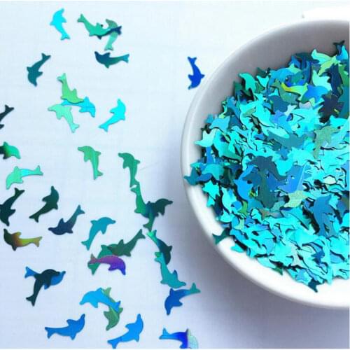 5*9mm Dolphin Shaped Confetti Nail Art Stuff DIY Mini Dolphin Fish Paillettes Glitter Sequins Jewelry Fillings Slime Resin Craft